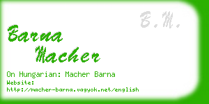 barna macher business card